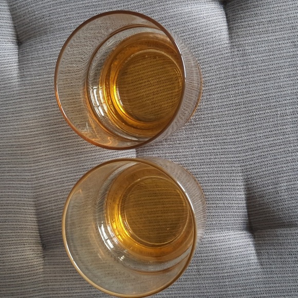 A pair of vintage Yellow Amber Libbey low ball glasses - Picture 4 of 6